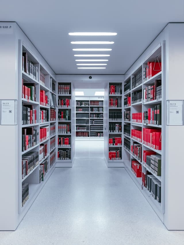 Filing cabinet with organised business documents and files